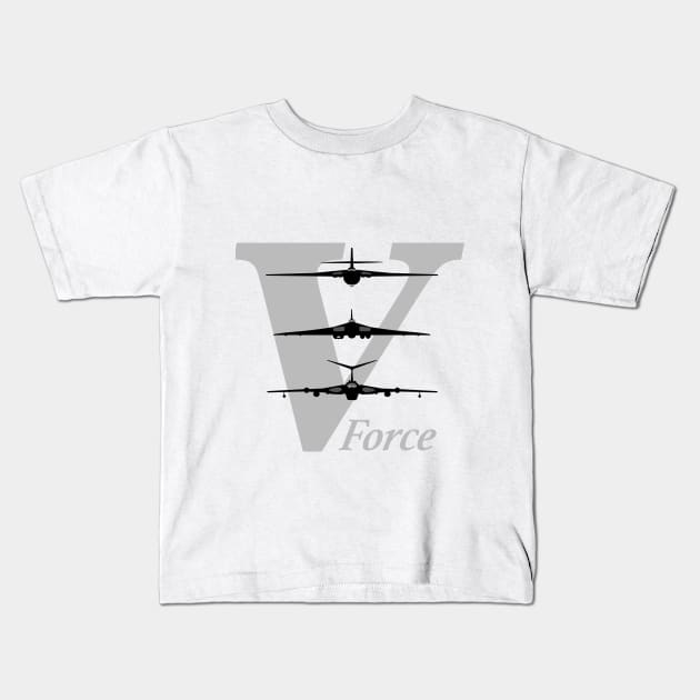 V Force Cold War Bombers Kids T-Shirt by Wayne Brant Images